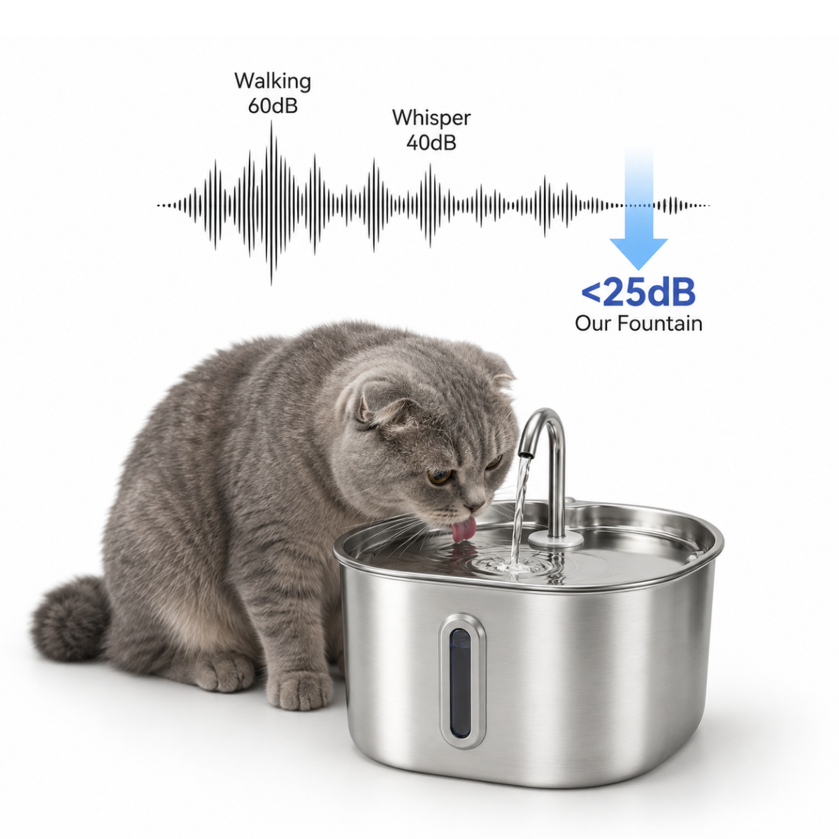 STAINLESS STEEL CAT FOUNTAIN